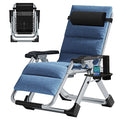 LILYPELLE Zero Gravity Chair, Premium Lawn Recliner Folding Portable Chaise Lounge with Detachable Cushion, Headrest and Cup Holder, Reclining Patio Lounger Chair - color: Lake Blue, style: Zero Gravity Chair