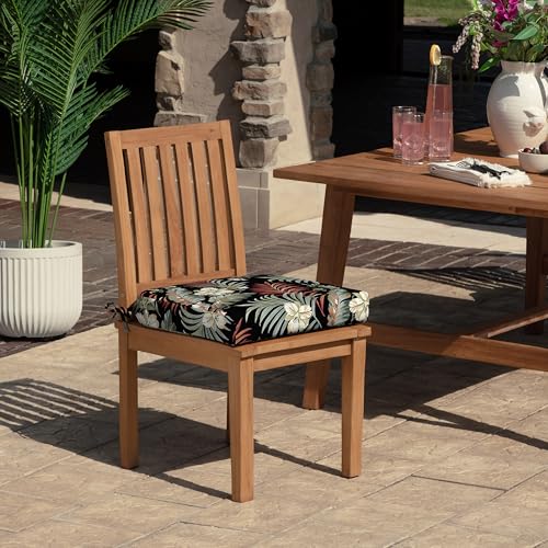 Arden Foam Outdoor Round Back Seat Cushion Kit, 20 x 19, Made with ProFoam, Rain-Proof, Fade Resistant, Simone Black Tropical - color: Simone Black Tropical, style: 20 x 19 Foam Rounded Back Seat Cushion