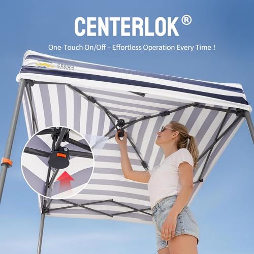 CROWN SHADES 4x4 Pop Up Changing Tent, Patented One-Push Center Lock Portable Changing Room, Privacy Canopy for Camping, Poolside, Beach, Photoshoots, Blue/White - color: Blue/White, size: 4X4 FT