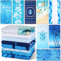 Mixweer 8 Packs Microfiber Beach Towel Bulk 60 x 28 Inch Sand Free Travel Large Microfiber Pool Swim Multi Style Beach Towel Blanket for Adult on Vacation Accessories (Ocean Style) - style: Ocean Style