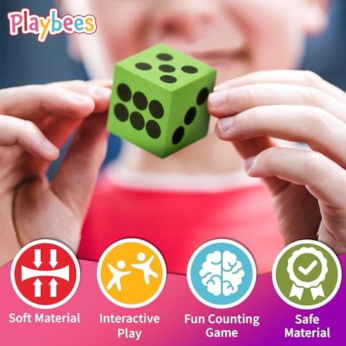 Neon Big Foam Dice Set - 48-Pack, Jumbo, and Colorful Dice for Kids - Ideal for Boosting Math Skills, Great Gifts, and Party Fun - style: 48 Pack