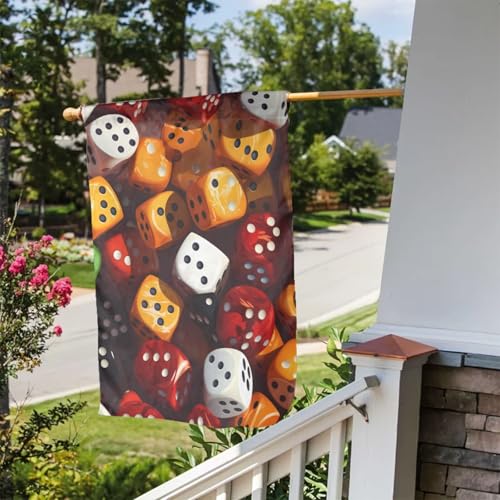 games dice set Printing Garden Flags 12x18in for Yard Decoration with 3cm Pole Position Width (Flag Only, No Flagpole Included)