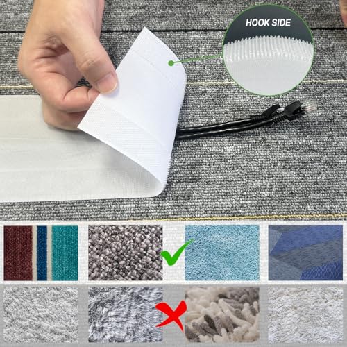 Floor Cable Covers,10 Feet Cord Cover Wire Protector Cable Cover Wire Storage Cover Used to Protect The Cable and Prevent Tripping Over The Cords (White) - color: White