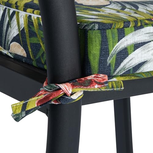 Magpie Fabrics Indoor Outdoor Waterproof Square Chair Cushion, 18" x 18" x 2.5", 2 Pack, Water Resistant Seat Cushions, for Patio Garden Office, Midnight Floral - color: A Midnight Floral