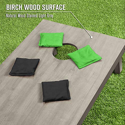 GoSports 4 ft x 2 ft Regulation Size Wooden Cornhole Boards Set - Includes Carrying Case and Bean Bags (Choose Your Colors) Over 100 Color Combinations - color: Black & Bright Green