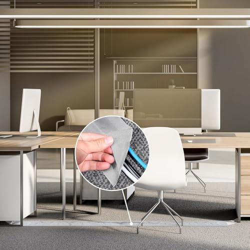 Floor Cable Covers,10 Feet Cord Cover Wire Protector Cable Cover Wire Storage Cover Used to Protect The Cable and Prevent Tripping Over The Cords (10 Feet-Gray) - color: 10 Feet-Gray