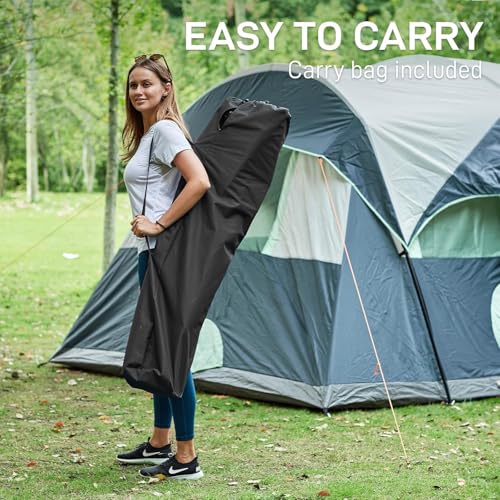 EVER ADVANCED Tall Camping Directors Chair with Cup Holder 31", Bar Height Folding Chair for Camping, Sports with Carry Bag, Mesh Pockets and Footrest, Heavy Duty 300 lbs, Black - color: Black, style: Fabric