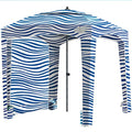 Qipi Beach Cabanas for Sand, Beach Canopy with Sandbags & Side Wall for Family, Easy Set Up Sun Shelter, UPF 50+ UV Protection with Roof Vent - color: 6' x 6' Silverthorne Wave