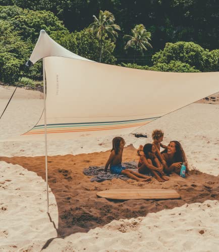 Neso Portable Beach Tent Sun Shelter - Lightweight Beach Shade Canopy - Easy Setup for Family Outings - Patented Reinforced Corners - UPF 50+ Sun Protection - color: Rainbow