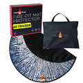 40" Blue Color Design fire mat for Under firepit. Heat Retardant Pattern that insulates Heat and Protects from Falling Embers. Heat Insulation Flame Protection - size: 40 Inch Diameter Blue Design Mat