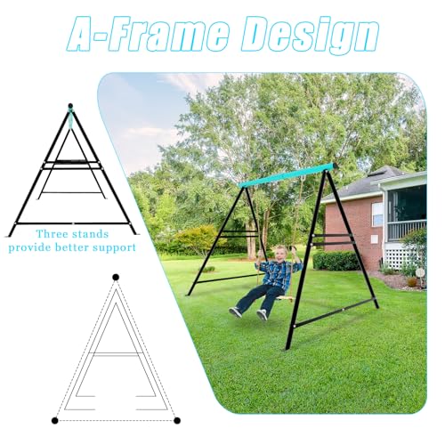 Swing Stand Frame, Heavy Duty 550lbs Capacity Hammock Stand for Backyard, Patio, Garden(Swing NOT Included) - color: Green