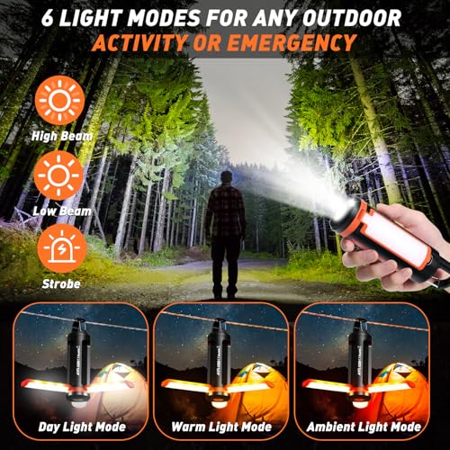 Portable LED Rechargeable Camping Lantern, AYL Lightweight USB Rechargeable Lamp LED Flashlight Survival Gear for Home Emergency Light Outdoor Lanterns for Power Outages Hurricane Lamp 3-Pack - size: 1800 Lumens