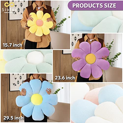 Sioloc Flowers Pillow,Flower Shaped Throw Pillow Butt Cushion Floor Pillow,Seating Cushion,Cute Room Decor & Plush Pillow for Bedroom Sofa Chair(Lavender,15.7'') - color: Lavender