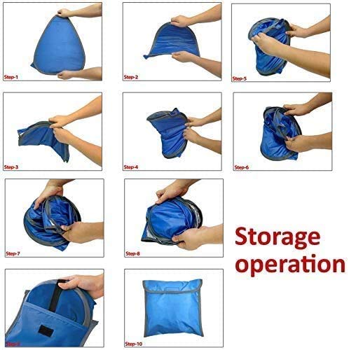 Beach Sun Shelters,Instant Sun Shade Canopy Head PopUp Canopy Automatic Shade Tent for Camping Fishing Hiking Picnic Portable Sun Shelter Windproof Waterproof with Mobile Phone Stand - color: Blue-Waterproof