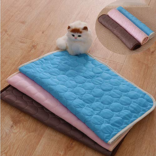 Babypet Pets Self Cooling Pad Blanket, Portable Washable Breathable Soft Comfortable Summer Pet Kennel Sofa Mats for Small Medium Large Dogs & Cats (M, Pink) - color: Pink, size: M