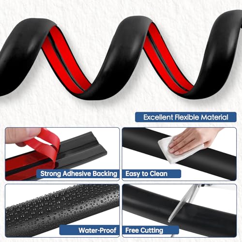Floor Cord Cover for Wires on Floor Self Adhesive Cord Hider Floor Cable Management Wire Covers for Cords Protector Prevent Cable Trips Cord Cavity W 0.32" x H 0.32", Black, 10Ft - color: Black, size: 0.78 In x 10 Ft