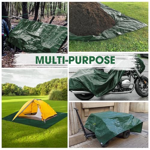 Heavy Duty Double-Sided Waterproof Poly Tarp 14x20 Feet 8mil Thick Polyethylene Tarps, Perfect for Outdoor Use, Plastic Cover & Mat for Tent Camping Storage Boat Bikes Vehicles - color: Jasper-8 Mil, size: 14' x 20' 1psc