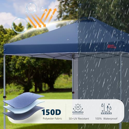 MASTERCANOPY Durable Pop-up Canopy Tent with 1 Sidewall (8'x8',Navy Blue) - color: Navy Blue, size: 8x8