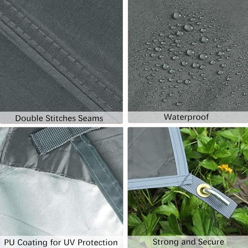 Unigear Tarp Rain Fly Tarp Waterproof Tent Cover Hiking Shelter Foldable Lightweight Waterproof for Camping and Protection Against Rain, Snow and Sun - color: Gray, size: 300cmx400cm