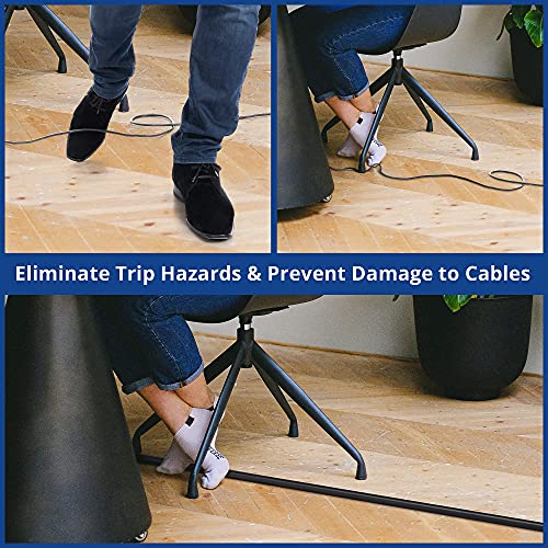 ZhiYo Floor Cord Cover 4ft, Cord Hider Floor Black, Cable Management Cover Prevent Cable Trips, Wire Covers for Electric Power Cords, Wire Protector Cavity W0.47 x H0.28 - color: Black, size: W1.2'' x L4'