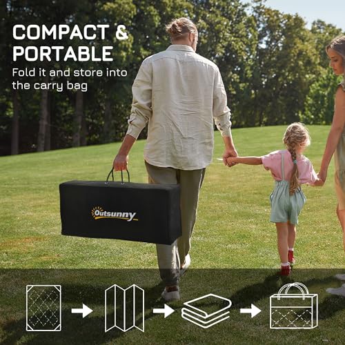 Outsunny Outdoor Rug for Patio, 8' x 10' Waterproof Large Mat, Reversible Plastic Straw Rug for Decor, Portable Outside RV Camping Area Carpet Mat for Backyard Porch Deck Picnic, Gray & Cream Boho - color: Gray and Cream White Boho, size: 7'11" x 10' (Rec
