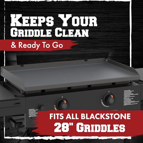 KITCHEN PERFECTION 28" Premium Silicone Griddle Cover Mat for Blackstone Griddle 28 Inch - Hermetic Protection from Rust & Debris All Year, Fits All Blackstone 28 Inch Models - Food Grade Silicone - color: Gray 28 inch