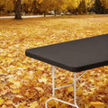 6FT Picnic Black Spandex Table Cloth - 1 Pack Fitted Rectangle Tablecloth for Folding Tables, Washable Table Cover for Outdoor, Camping, Picnic, Banquet and Party(30" x 72") - color: Black-6ft