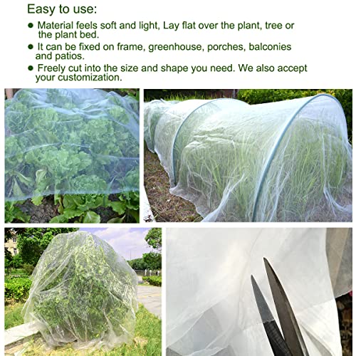 8Ft x 50Ft Garden Netting, Fine Mesh Insect Netting for Plant Protection, Mosquito Bug Bird Barrier Mesh Cover for Vegetables Fruits Flowers Raised Beds - size: 8Ft x 50Ft