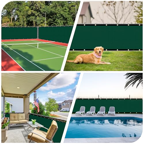 i COVER 4x12ft Privacy Screen Fence, Outdoor Fencing Panels, Garden Windscreen Mesh Shade Sail Net Barrier, Fence Privacy Screen Reinforced Bindings and Brass Grommets Cable Zip Ties, Green - color: Green, size: 4x12ft