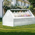 Lineware Raised Garden Bed with Self-Watering System, 8x4x1 ft Elevated Planter Boxes Outdoor with PE Cover, Galvanized Raised Beds for Gardening,Vegetables,Flowers, Backyard, Patio - size: 8x4x1 ft