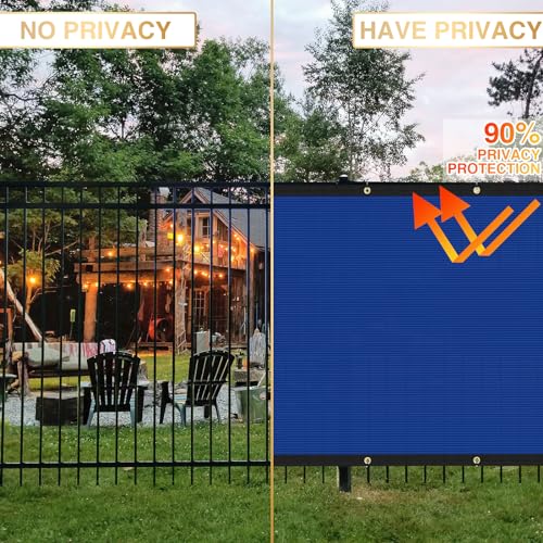 Privacy Fence Screen 6' x 1' Fencing Cover Heavy Duty Mesh Windscreen Cloth for Outdoor Garden Patio Backyard Chain Link Fence Blue - color: Blue, size: 6' x 1'