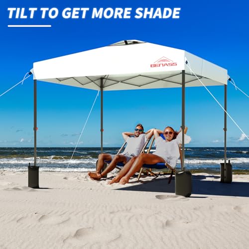 10x10 Pop Up Canopy, Easy Up Canopy Tent, Heavy Duty Tents for Parties, One Person Set Up Event Tent, White - color: White, size: 10x10