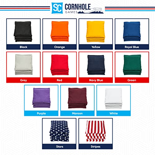 Weather Resistant Cornhole Bags (Set of 8) with Heavy Duty Tote - Professional Regulation 16oz Size & Weight - color: Red/Royal Blue