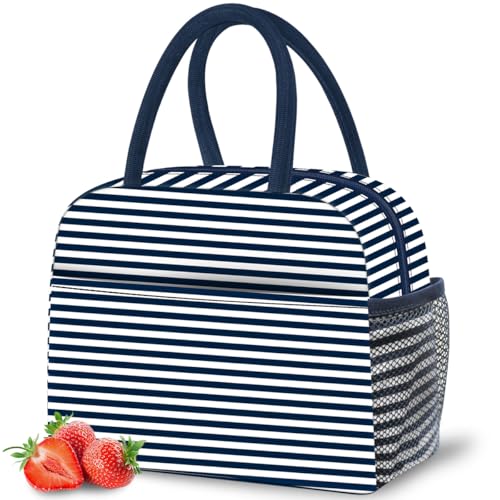 DALINDA Lunch Bag Women, Lunch Box for Women Men Reusable Insulated Lunch Tote Bag, Handbags Case High Capacity for Travel Work Picnic, Navy Blue - color: Navy Blue, size: Oxford cloth