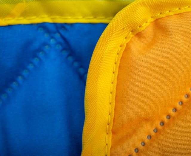 Waterproof Blanket, 29" x 34” - Seat Cover for Dogs and Pets. Ideal for Small and Medium Pet Crate Blankets, Settle mat, Diaper Changing and Playmat for Babies - color: Blue and Yellow