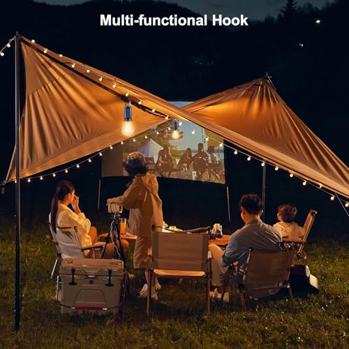 Solar Tent Lamp Portable LED Tent Lights, Hook Hurricane Emergency LED Camping Light Bulb, USB Rechargeable Lantern Bulb for Camping Hiking Backpacking Fishing Outage (4)