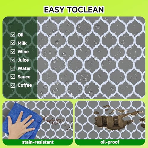 Picnic Table Cover with Bench Coversa nd Bag, Waterproof Windproof Elastic Fitted Tablecloth for 6 Foot Rectangle Tables，Washable with Elastic Edges for Outdoor Camping(Gray Moroccan, 30"x72") - color: Gray(moroccan)