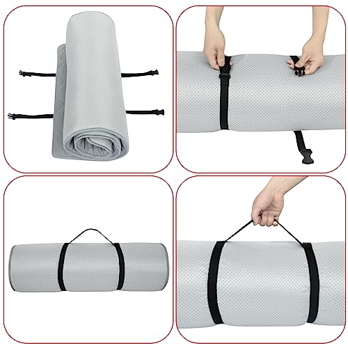 Quilted Foam Mattress Topper Pad, Non-Slip Super Soft Comfortable 75"x30", Cool Sleeping Pad for Camp Cot/RV Bunk/Narrow Twin Beds - color: Grey