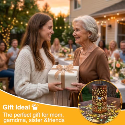 Solar Lanterns Outdoor Waterproof Butterfly Garden Decor Gifts for Women Mom Grandma, Colorful Hanging Solar Lights Metal Garden Decoration Outside for Yard, Patio, Backyard, Porch - style: Colorful Light