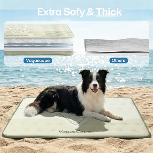 Vagascape Dog Cooling Mat 3.0 Double-Sided Usable, 47" x 28" Thick Durable Pet Cooling Mat for Extra Large Pet, Washable Cooling Mat for Dog Outdoor and Indoor - color: Green, size: L(47“×28“)
