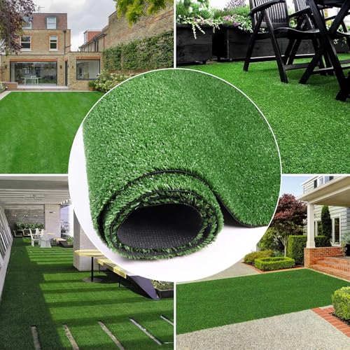 FREADEM Artificial Grass Turf Lawn, 4FTx6FT Indoor Outdoor Garden Patio Landscape Synthetic Grass Mat Party Carpet, Fake Grass with Drainage Holes, Customized Sizes, Soft for Kids and Pets - size: 4' x 6'