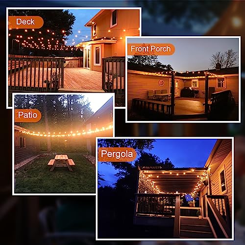 GPATIO 120FT Outdoor String Lights, Waterproof Patio Lights with 64 Hanging Lights Globe G40 Bulbs, 2700k Shatterproof for Backyard Outside Decor - size: 120ft