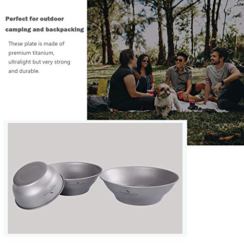 Boundless Voyage Ultralight Titanium Bowl Pan Plate Dish with Carry Bag Outdoor Camping Portable Tableware Cookware (5 Pcs Set (3 Bowls+2 Plates)) - color: 5 Pcs Set (3 Bowls+2 Plates)