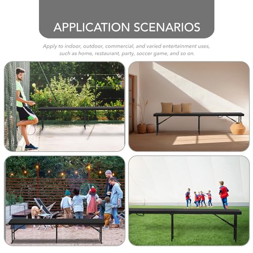 AJP Distributors 2 Pack 6 Foot Portable Plastic Folding Bench 6FT 72" Half Foldable Heavy Duty Seat w/Carry Handle - Indoor Outdoor Backyard Camping Picnic BBQ Party Wedding Dining Event Meeting Black - color: Black Wood Style, size: 6 Foot - 2 QTY