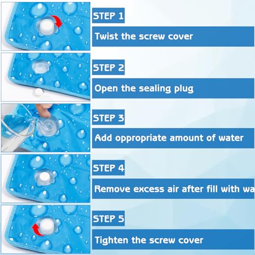 Dog Cooling Mat Water Injection Pet Cool Pads Dogs & Cats Pet Cooling Blanket for Outdoor Car Seats Beds - color: Blue, size: 18*18IN