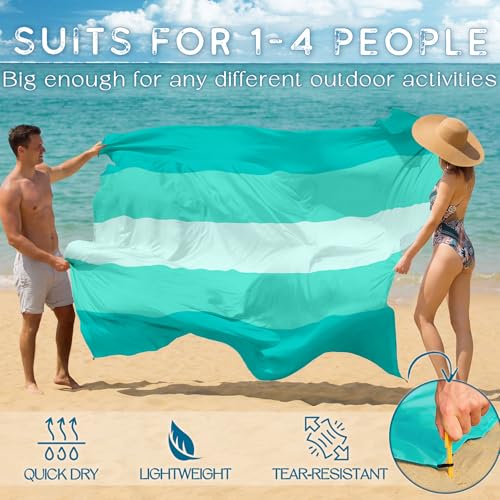 BYDOLL Beach Blanket 78''X81'' Waterproof Sandproof Suits1-4 Adults Oversized Lightweight Large Blanket Picnic Mat for Beach Sand Free Travel Camping Hiking Picnic - color: Green5, size: 78"X81"