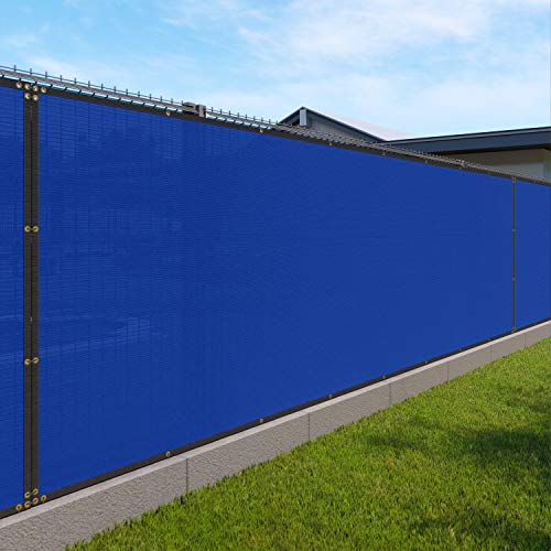 Windscreen4less 4' x 1' Privacy Fence Screen Heavy Duty Windscreen Fencing Mesh Fabric Shade Net Cover with Brass Grommtes for Outdoor Wall Garden Yard Pool Deck Blue - color: Blue, size: 4' x 1'