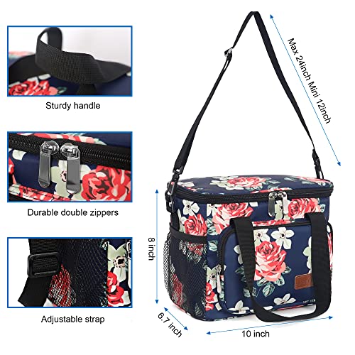 Femuar Lunch Bags for Women/Men, Insulated Lunch Bag for Work Office Picnic - Large Lunch Cooler Bag Leakproof Lunch Box with Adjustable Shoulder Strap for Adults - Floral - color: 6-Floral, size: Medium Size