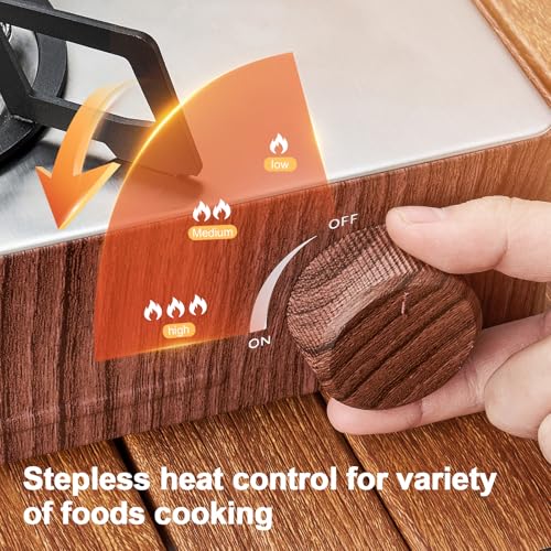 Odoland 7500BTU Camping Butane Stove with Compact Carry Case, CSA Certified Portable Gas Stove for Backpacking,Picnic,Outdoor Adventures,Brown - color: Brown