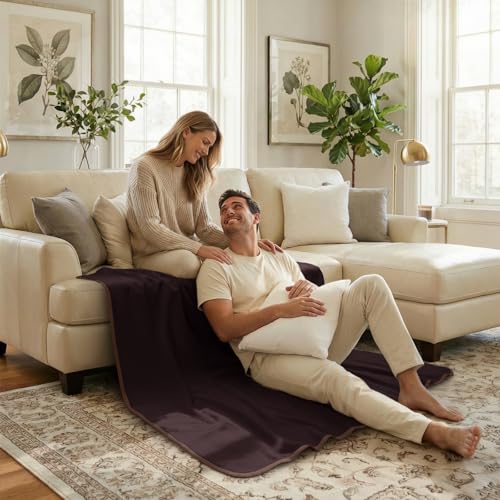 Luciphia 100% Waterproof Blanket for Adults or Small Medium Dogs, Soft Polar Fleece Pet Throw Blankets for Couch Protector Washable, Reversible Leakproof Furniture Protection,Brown Cream,57x40inch - color: Sahara Topaz, size: M (57x40 inch)